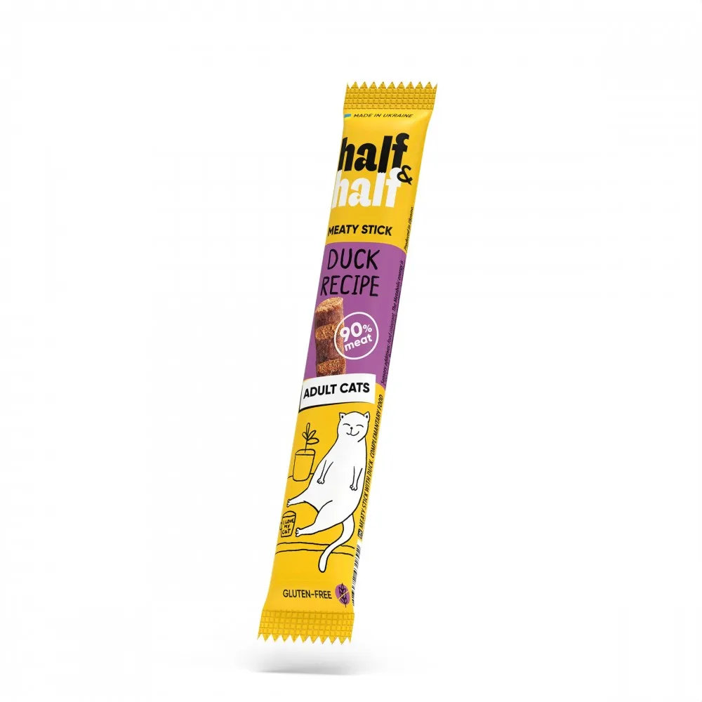 Ласощі HalfHalf м ясна паличка для котів, з качкою 5 г
