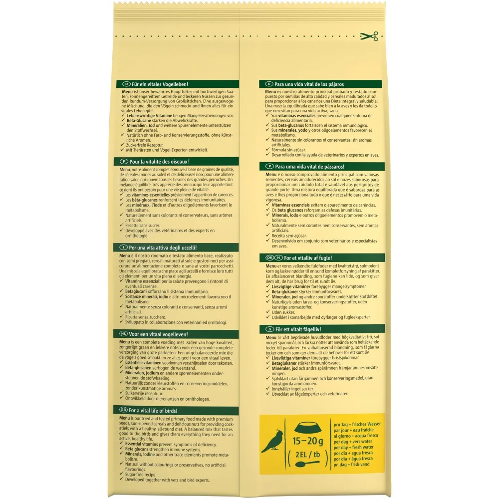 Корм Vitakraft Premium Menu Vital для німф 1 кг — фото 3