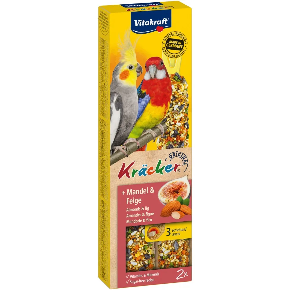 Ласощі Vitakraft Kracker Original Almonds and Fig крекер для великих австралійських папуг фруктовий 2 шт/уп