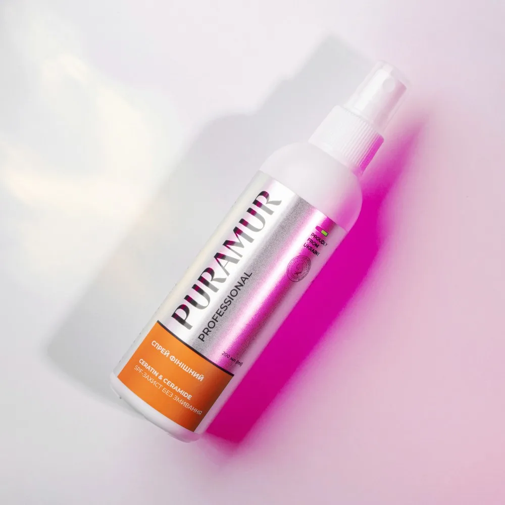 Спрей фінішний PURAMUR Ceratin and Ceramide SPF-захист без змивання 200 мл — фото 4