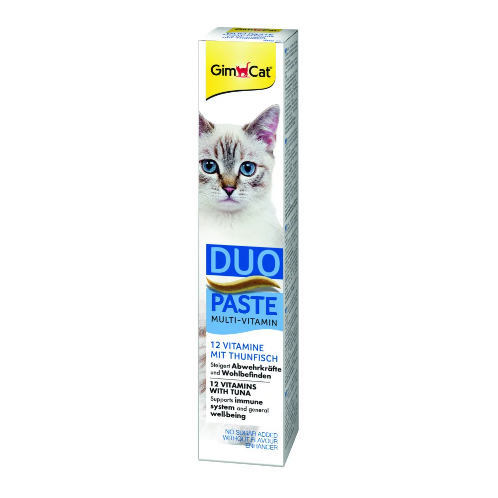 Паста GimCat DUO PASTE Multi-vitamin 12 vitamins with tuna для котів усіх порід 12 вітамінів та тунець 50 г