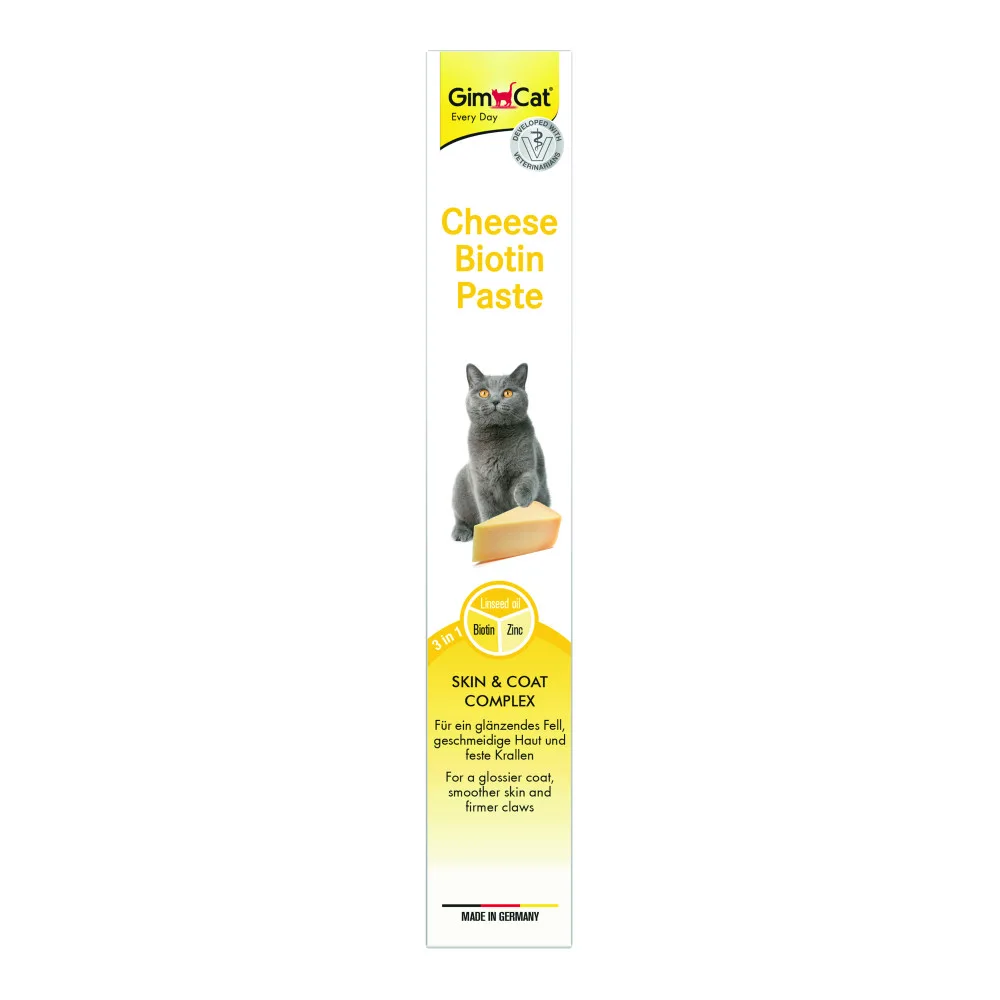 Паста GimCat Cheese Biotin Paste для котів усіх порід cирна з біотином 100 г — фото 3
