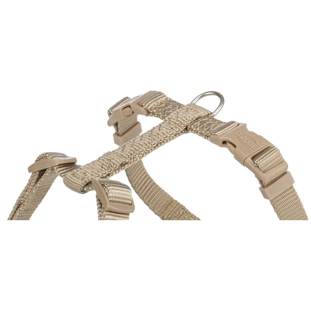 Шлея Trixie Premium H-harness для собак M–L 52–75 см 20 мм пісочна — фото 2