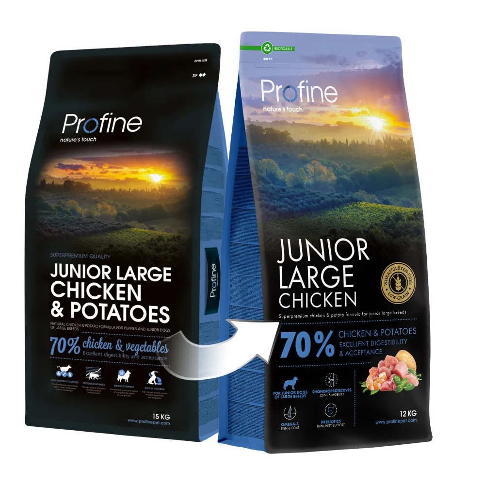 Корм сухий Profine Junior Large Chicken and Potatoes д/цуценят і юніорів великих порід курка і картопля 12 кг — фото 3