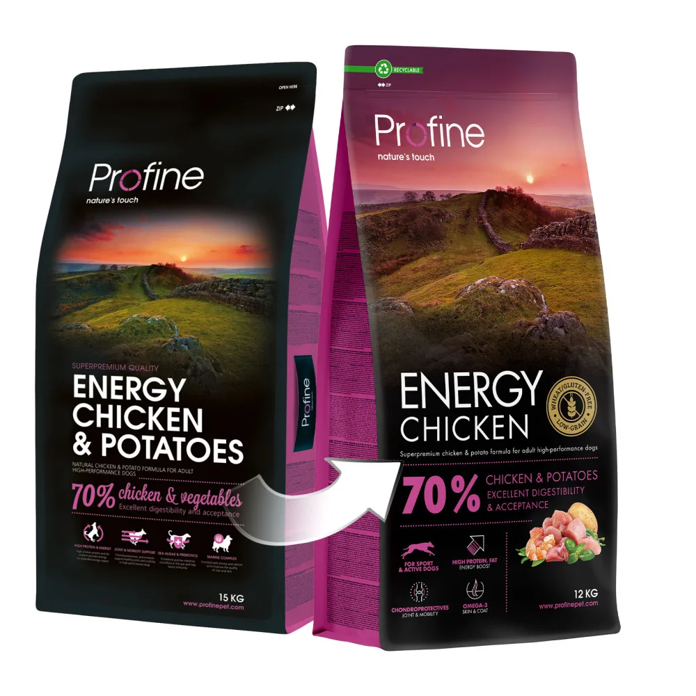 Корм сухий Profine Energy Chicken and Potatoes д/активних собак курка і картопля 12 кг — фото 4