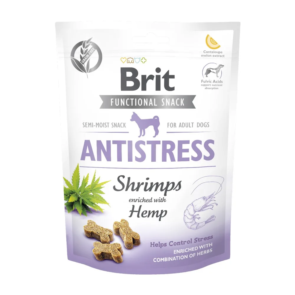 Ласощі Brit Care Functional Snack Antistress Shrimps для собак напіввологі для заспокоєння креветки 150 г