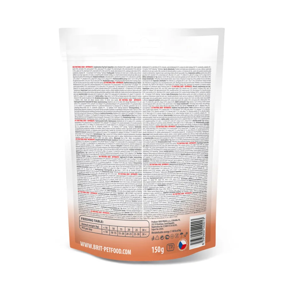 Ласощі Brit Care Functional Snack Snack Antiparasitic Salmon для собак напіввологі антипаразитарний ефект лосось 150 г — фото 3