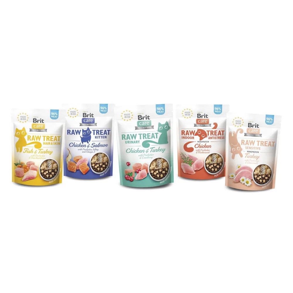 Ласощі Brit Raw Treat Freeze-dried Indoor & Antistress для домашніх котів для заспокоєння курка 40 г — фото 4