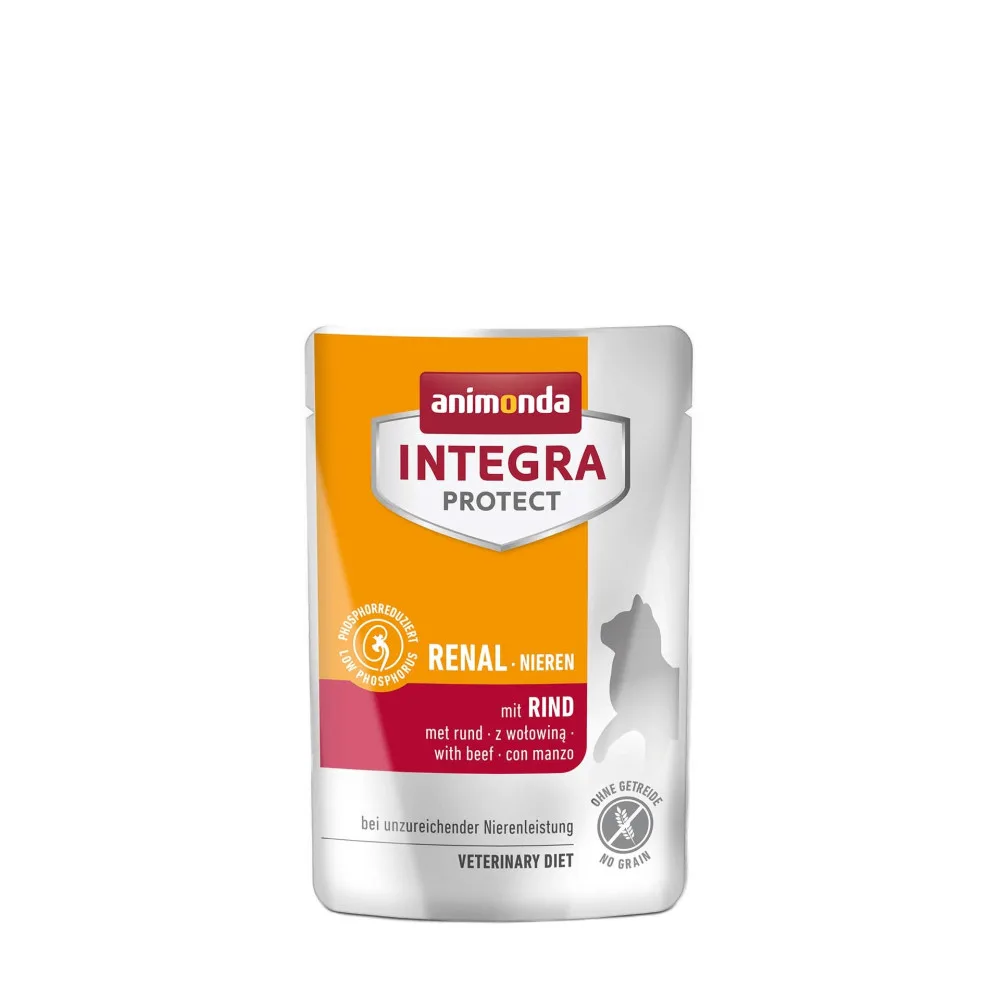 Корм ветеринарний вологий Integra Protect Renal pouches with beef для котів при хворобах нирок з телятиною пауч 85г