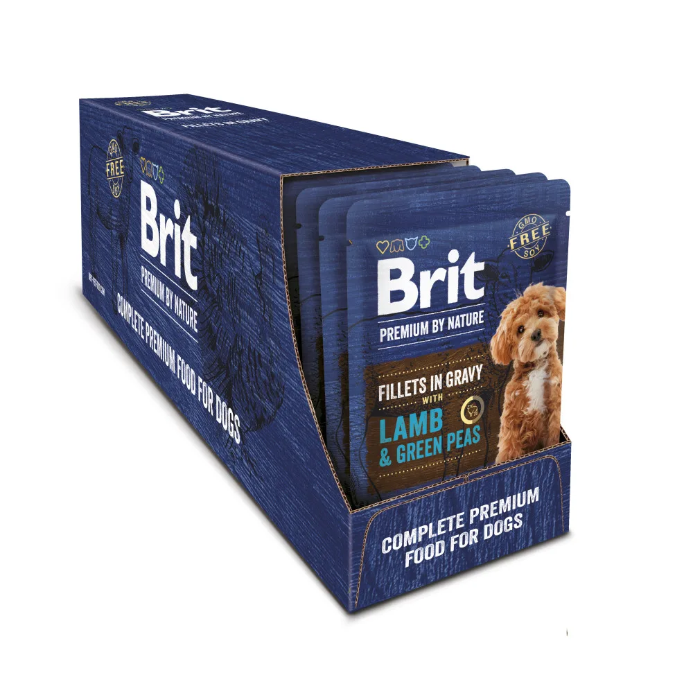 Корм вологий Brit Premium Fillets in Gravy Lamb & Green Peas для собак малих порід філе в соусі ягня і зелений горошок 85 г — фото 3