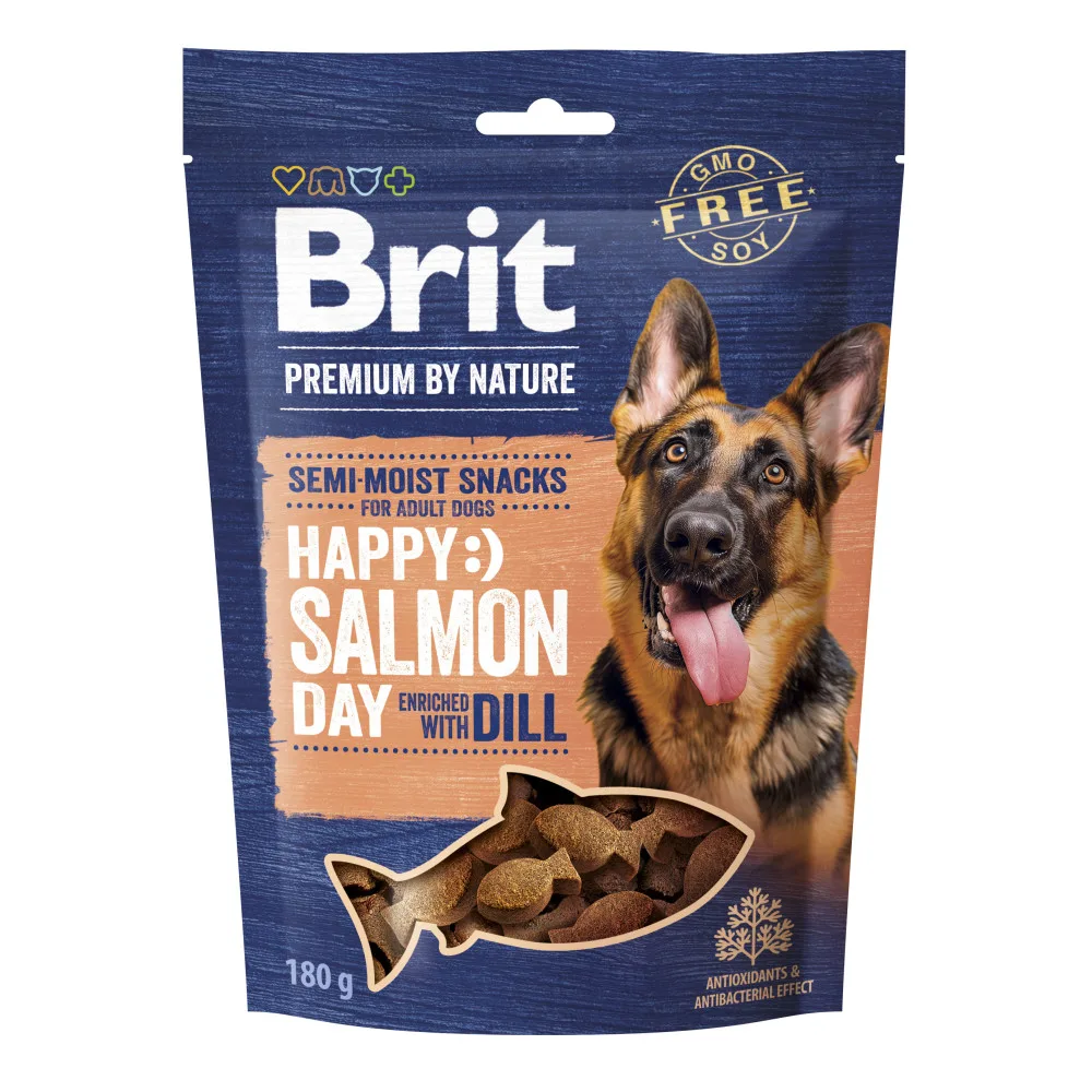 Ласощі Brit Premium Semi-moist Snacks Salmon with Dill напіввологі для cобак з лососем і кропом 180 г