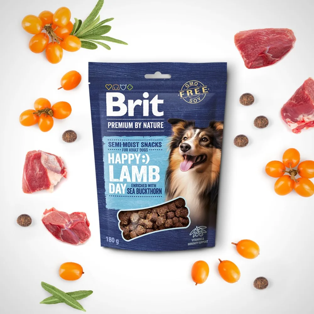 Ласощі Brit Premium Semi-moist Snacks Lamb with Sea Buckthorn напіввологі для cобак з ягням і обліпихою 180 г — фото 2
