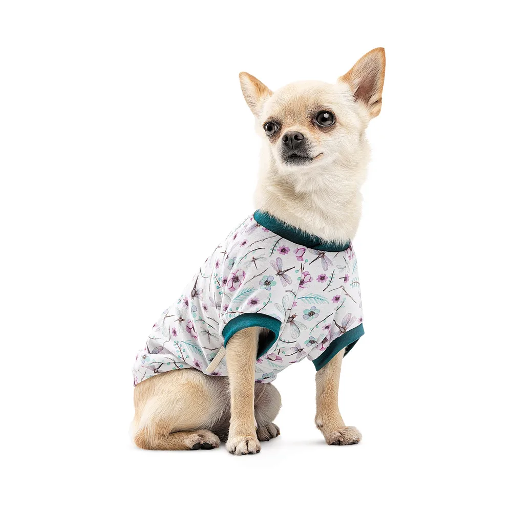 Футболка Pet Fashion Flora для собак бавовна трикотаж білий з квітковим принтом L — фото 2