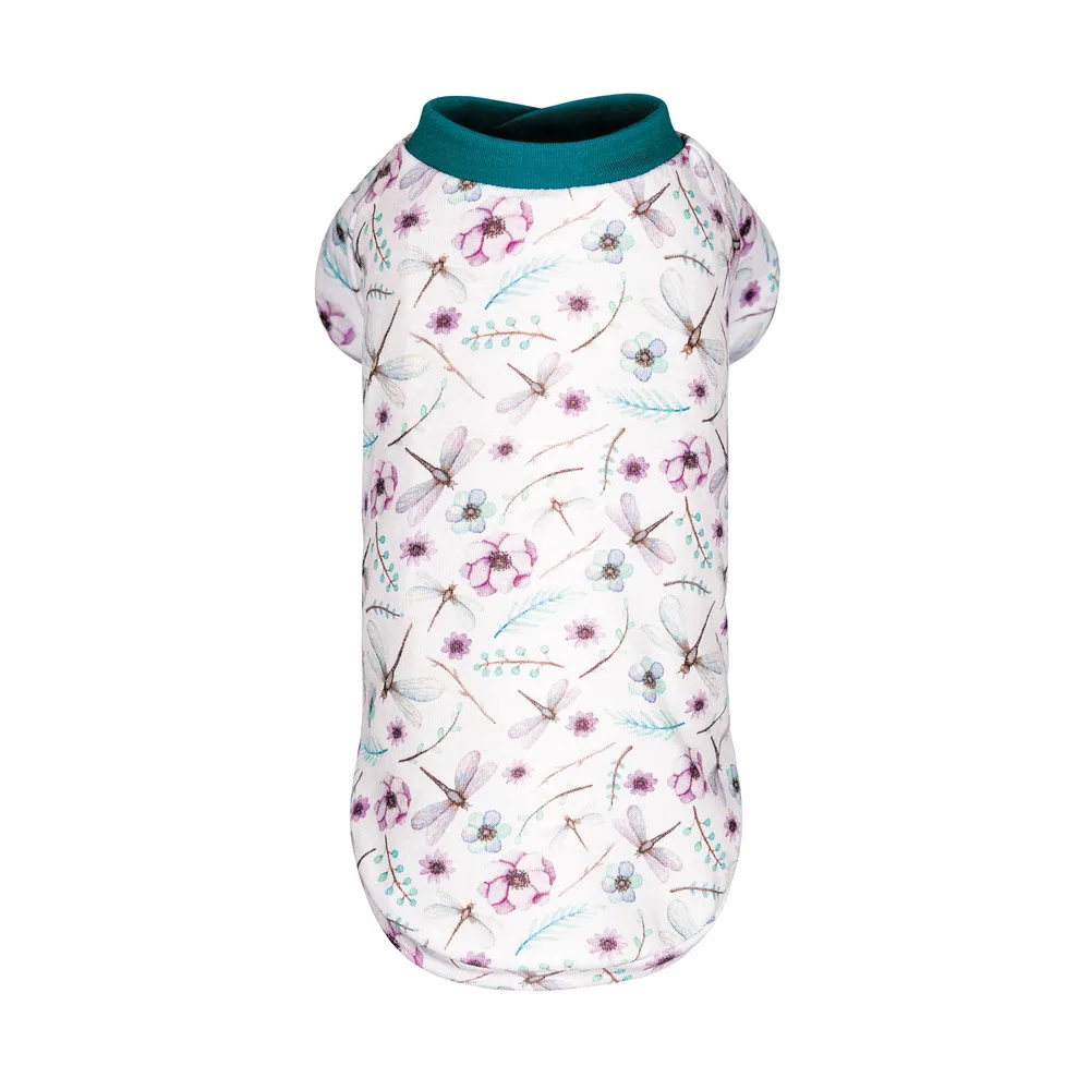 Футболка Pet Fashion Flora для собак бавовна трикотаж біла з квітковим принтом XS2