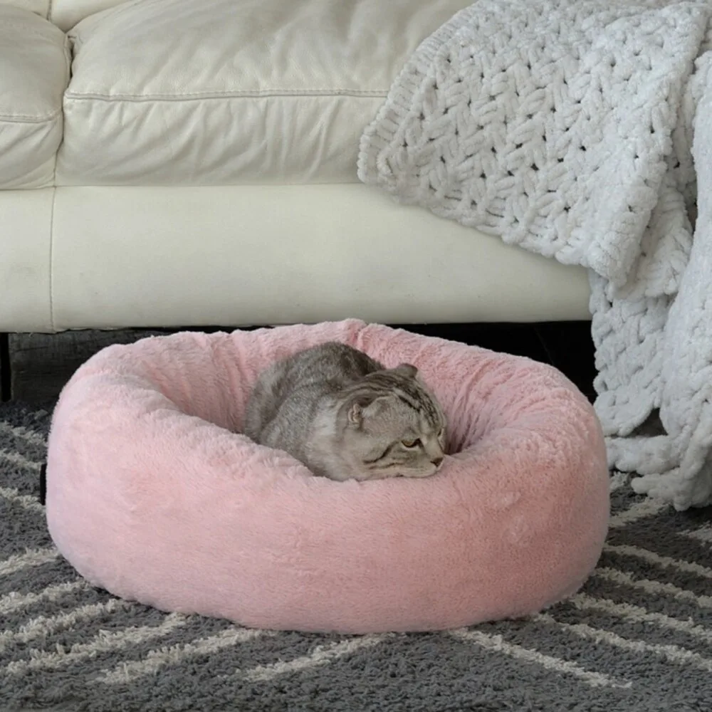 Лежак Pet Fashion Soft для собак і котів розовий 48х48х17 см — фото 4