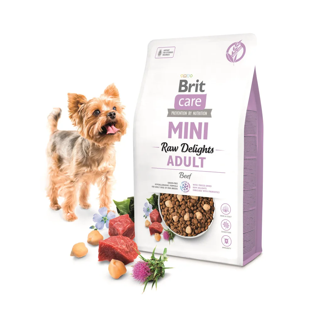 Корм сухий Brit Care Mini Raw Delights Beef д/собак малих порід яловичина 2 кг — фото 2