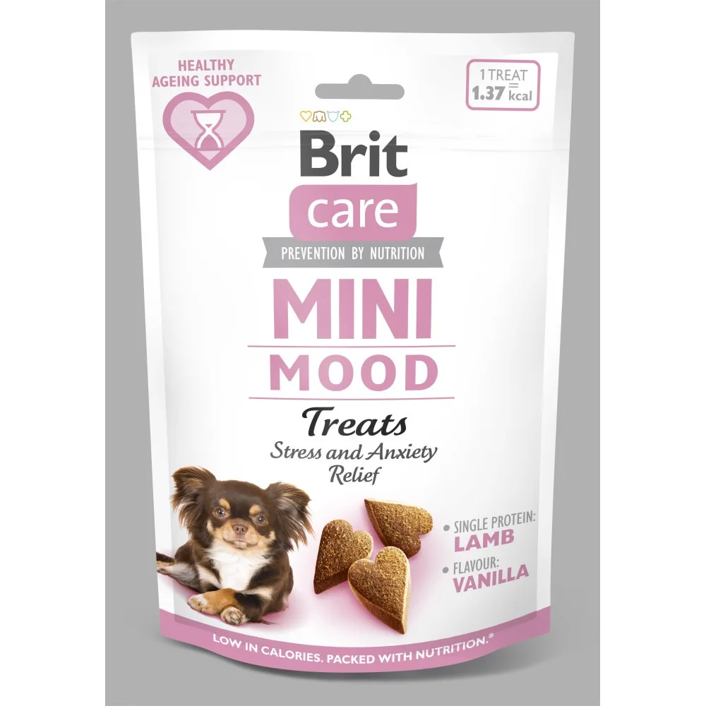 Ласощі Brit Care Mini Treats Mood для собак малих порід проти стресу ягня смак ваніль 50 г — фото 3