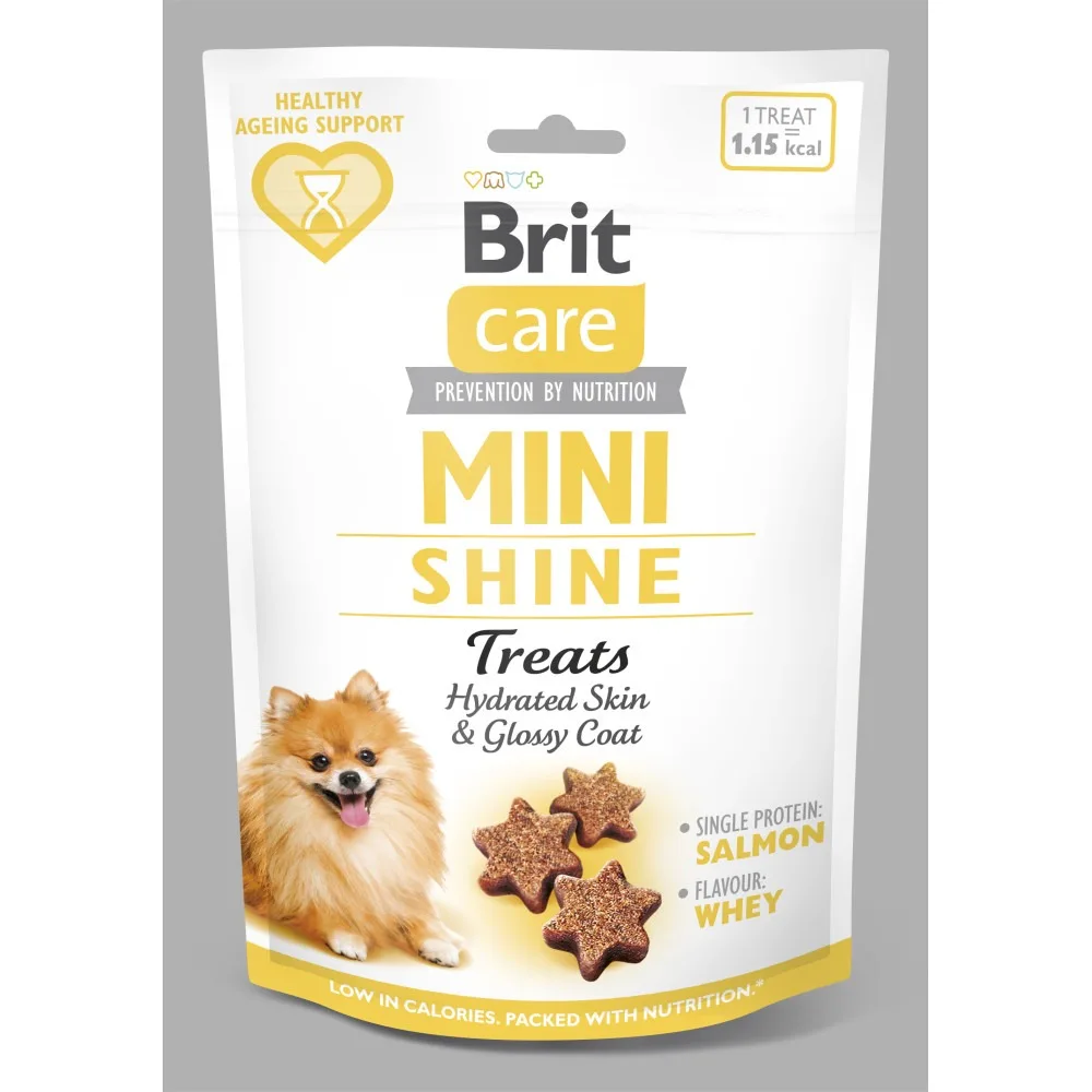 Ласощі Brit Care Mini Treats Shine для собак малих порід для блискучої шерсті лосось 50 г — фото 3