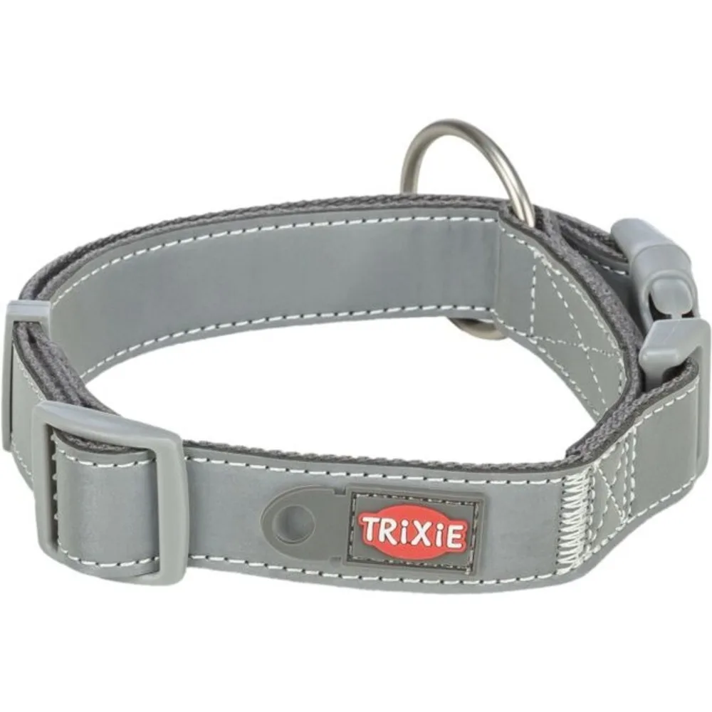 Нашийник Trixie для собак Premium Reflect світло відбиваючий графіт розмір S-M 30-45 см/20 мм