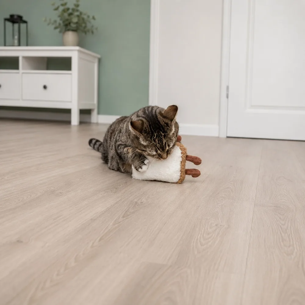 Іграшка Trixie для котів Тост XXL з шелестом плюш з котячою м’ятою кремовий/коричневий 18 см — фото 4