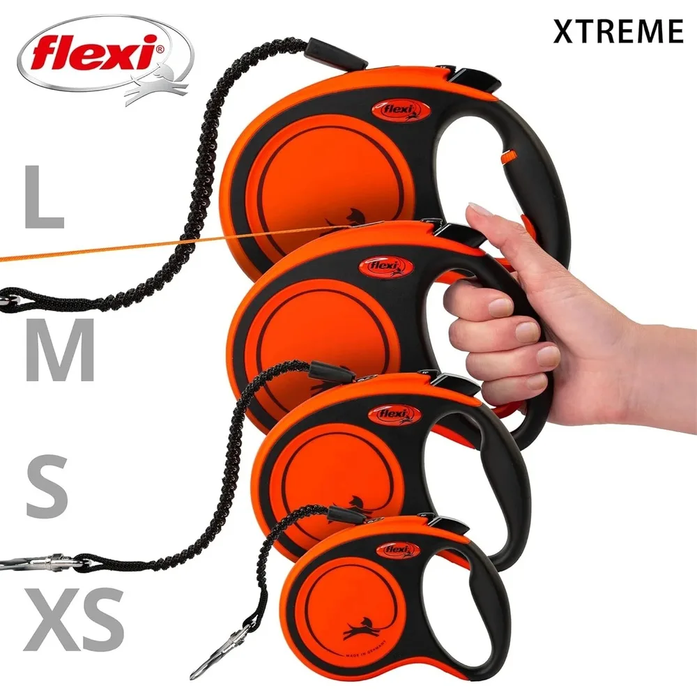 Повідець-рулетка Flexi для собак Xtreme стрічка оранжева розмір M 5 м/35 кг — фото 2