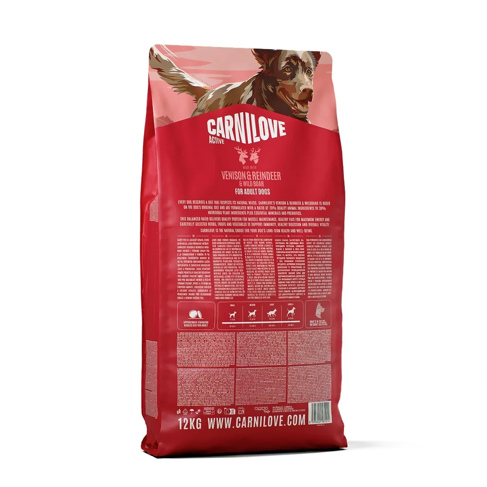 Корм сухий Carnilove Active Venison & Reindeer & Wild Boar Active Adults для активних cобак оленина і дикий кабан 12 кг — фото 2