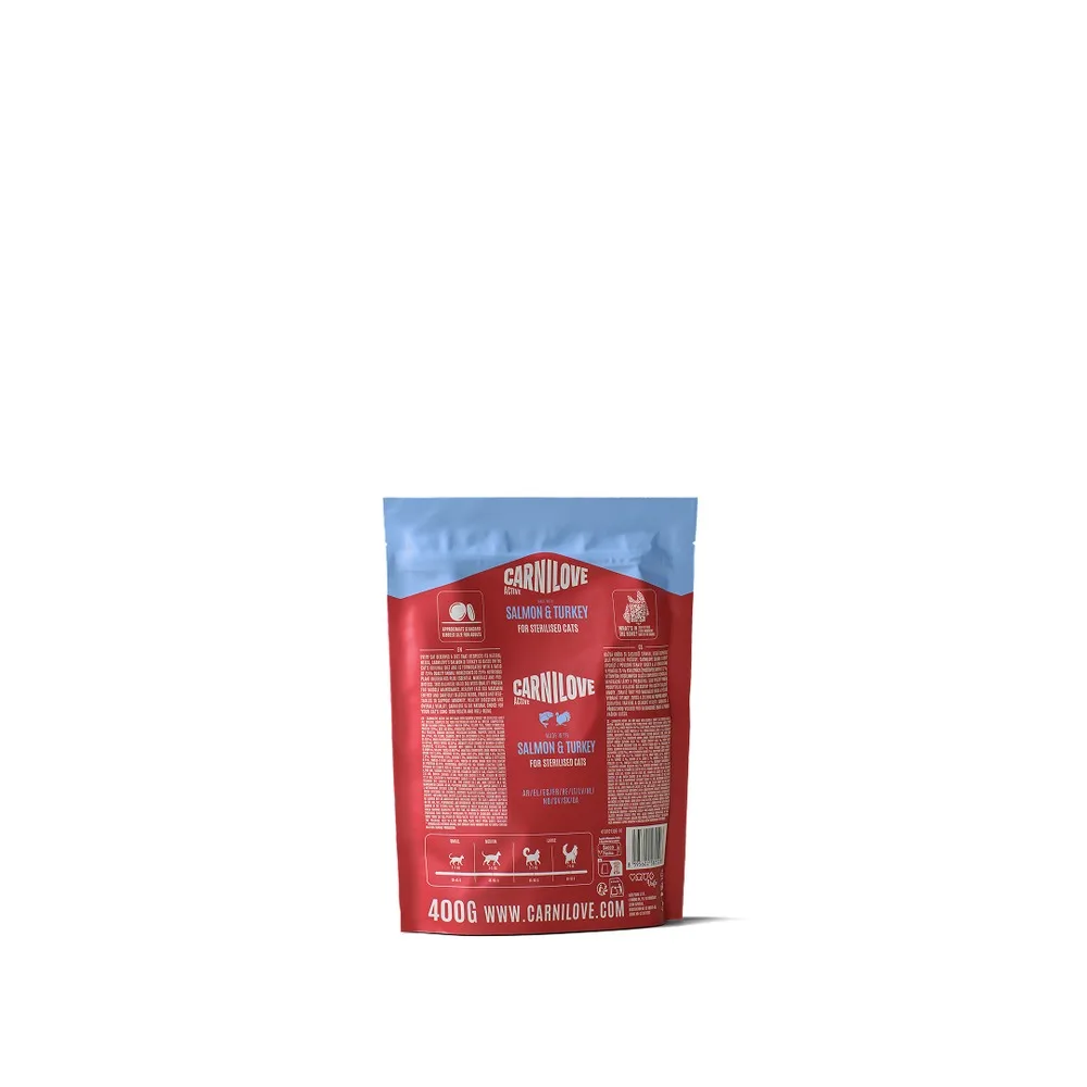 Корм сухий Carnilove Active Salmon & Turkey Sterilised для стерилізованих котів лосось та індичка 400 г — фото 2