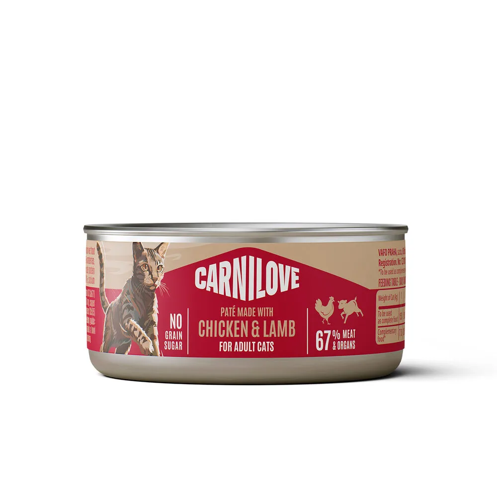 Корм вологий Carnilove Chicken & Lamb для котів паштет курка і ягня 100 г
