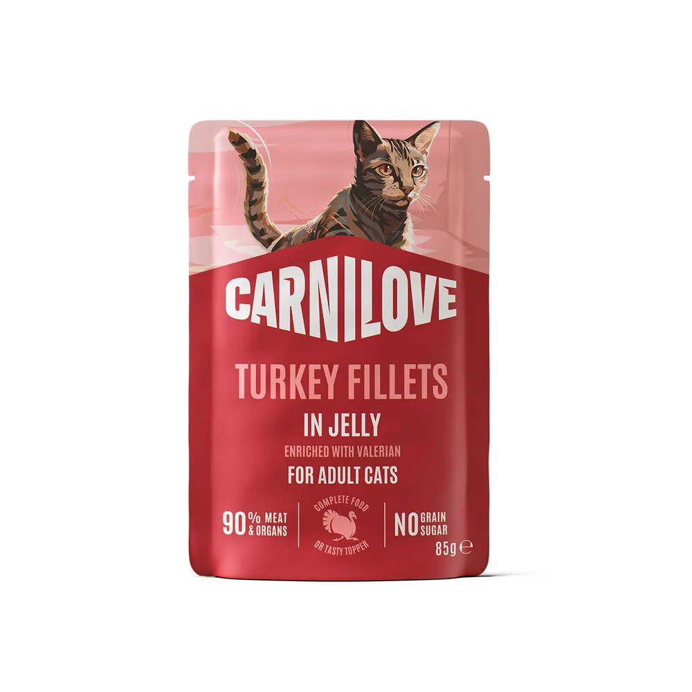 Корм вологий Carnilove Jelly Turkey with Valerian для котів індичка і валеріана в желе 85 г