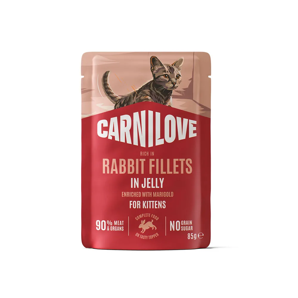 Корм вологий Carnilove Jelly Rabbit with Marigold для котів кролик і календула в желе 85 г