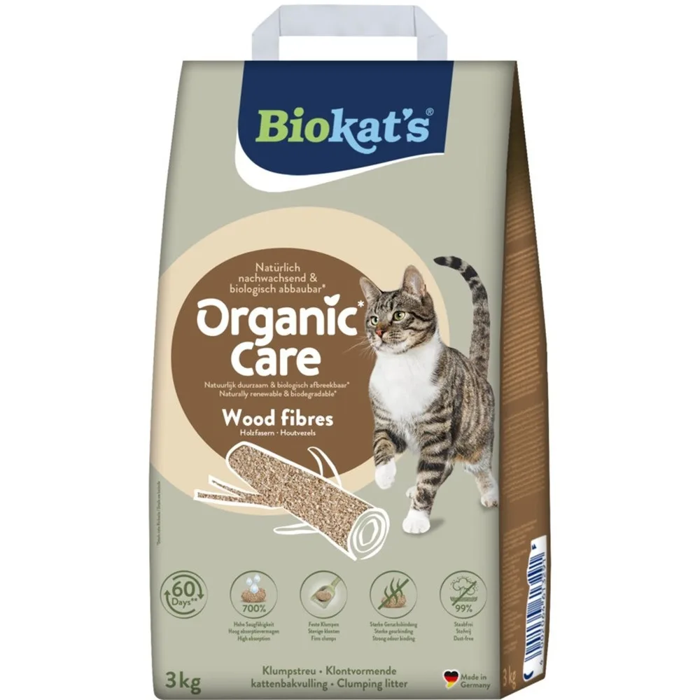 Наповнювач деревний Biokats для котячого туалету Organic Care 8л/3кг