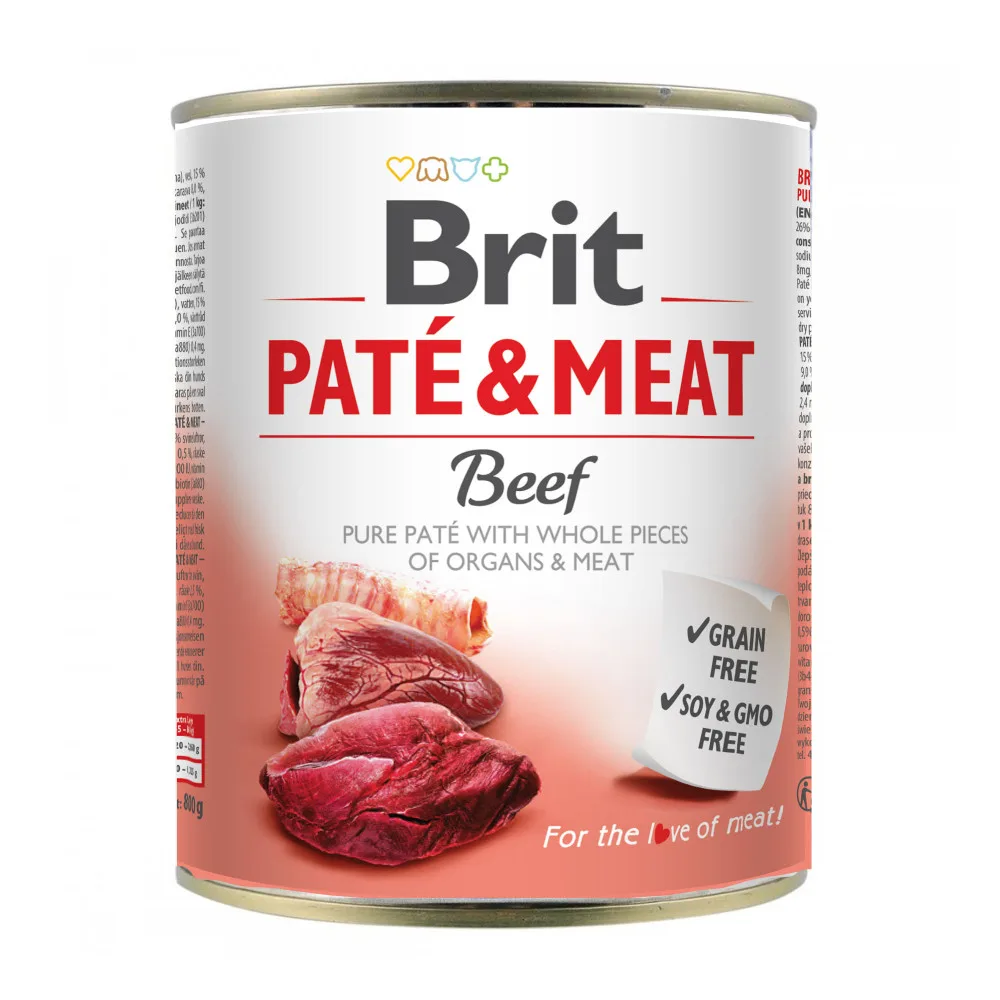 Корм вологий Brit Paté and Meat Beef д/собак яловичина 800 г