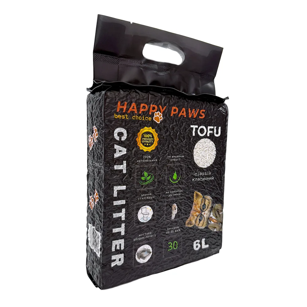 Наповнювач тофу HAPPY PAWS для котячих туалетів Classic 6л/2,6кг