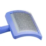 Tauro Pro Line Royal Щітка пластикова тонкі та м’які зубчики з нержавіючої сталі 11 мм, фіолетова, велика 17,5 x 10,6 x 6,2 см — фото 2