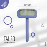 Tauro Pro Line Щітка дерев’яна прямокутна, зубці 11 мм, фіолетова, M, 9,2 х 17 см — фото 3