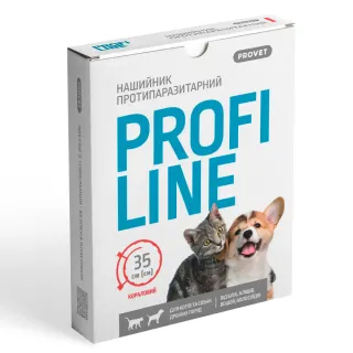 Нашийник Provet PROFILINE для котів та собак інсектоакарицид кораловий 35 см