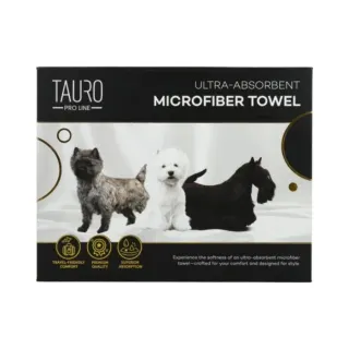 Tauro Pro Line Рушник з мікрофібри високопоглинальний з тер’єрами, 80 x 160 см